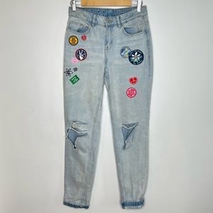 h&m Patch ripped boyfriend jeans